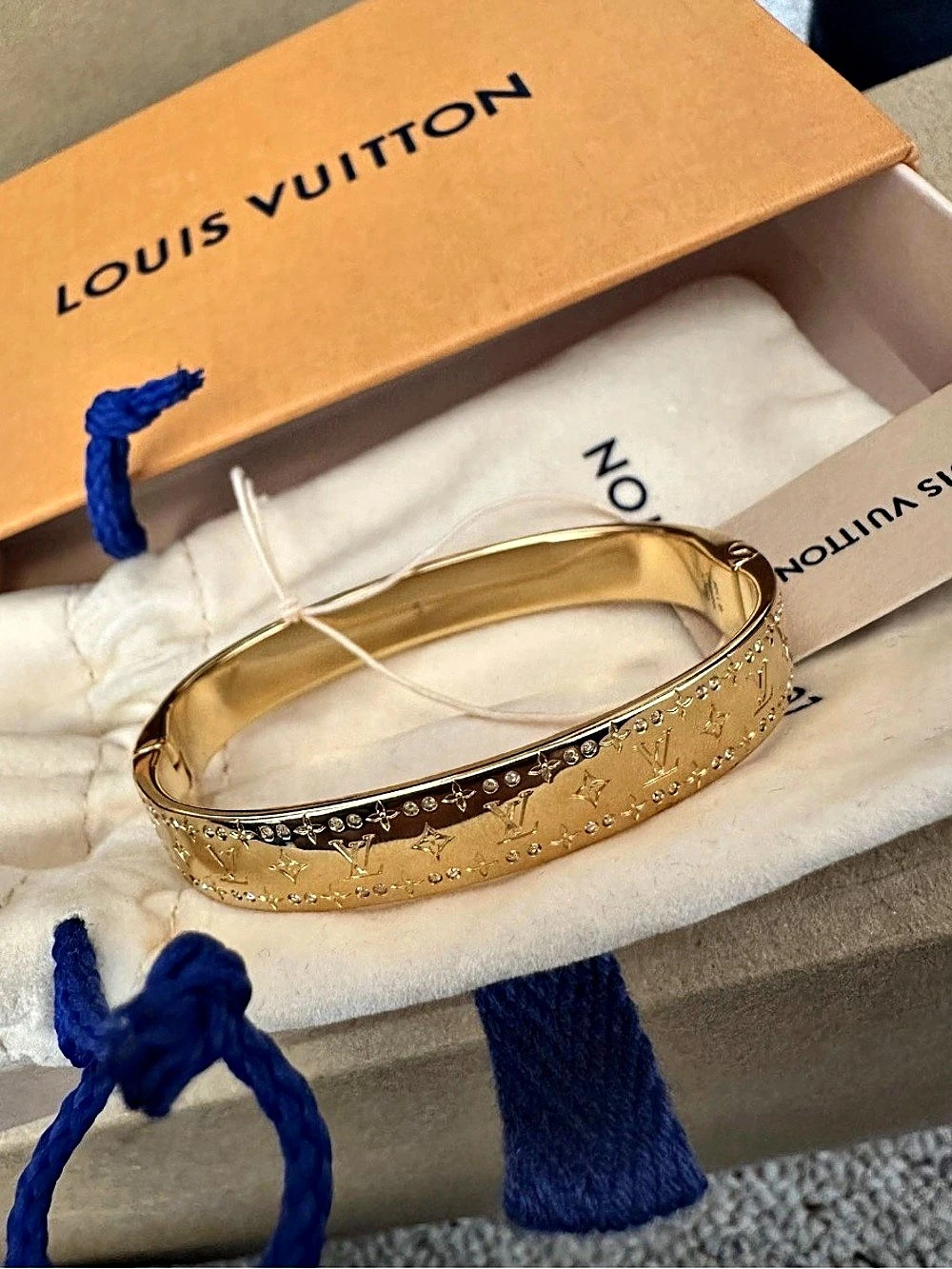 Louis Vuitton Nanogram Cuff Gold Bracelet